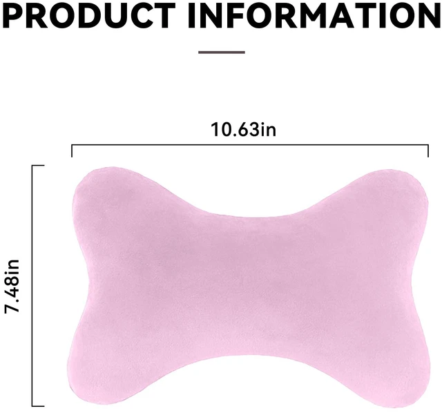 Alt view image 2 of 5 - Car Headrest Pillow, Soft Comfortable Memory Foam Automotive Neck Pillow Cushion for Neck Pain Pressure Relief, Universal Fit (Pink)