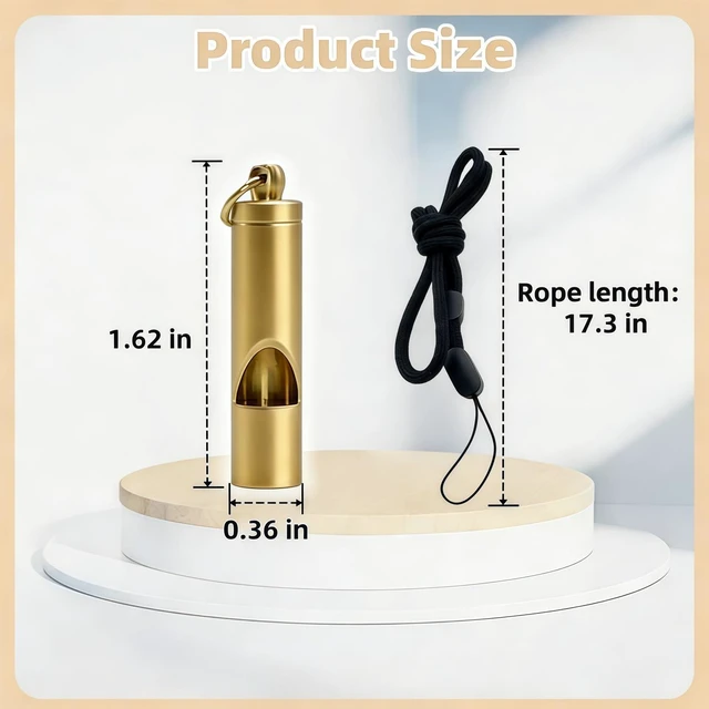 Alt view image 2 of 6 - 2 Pack Loudest Brass Whistle Premium Emergency Whistle,Fit for Outdoor Camping Survival Whistle On The Key Chain or Hang Around Your Neck