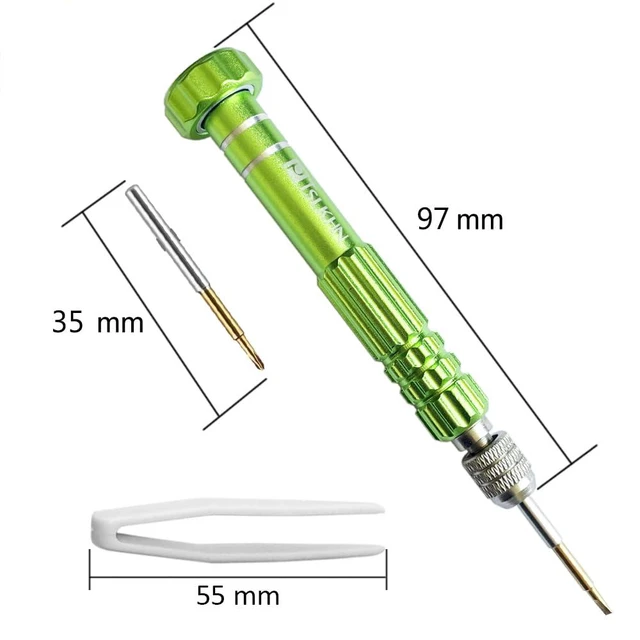 Alt view image 6 of 6 - Eye Glass Repairing Kit, S2 Steel Screwdriver with 15 Types of Screws, Precision Eyeglass Repair Tool Set (Green2in1-screws)