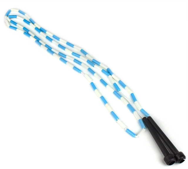 Alt view image 2 of 6 - Jump Rope with Plastic Beaded Segmentation, 7', Blue/White