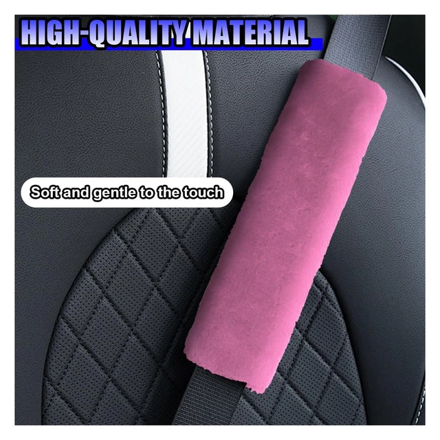 Alt view image 3 of 5 - 2PCS Soft Faux Sheepskin Car Seat Belt Cover Pads, Pink | Driving Comfortable Seat Belt Shoulder Strap Cover Harness Pad, Universal Fluffy Car Seatbelt Cushion Protect Shoulder & Neck