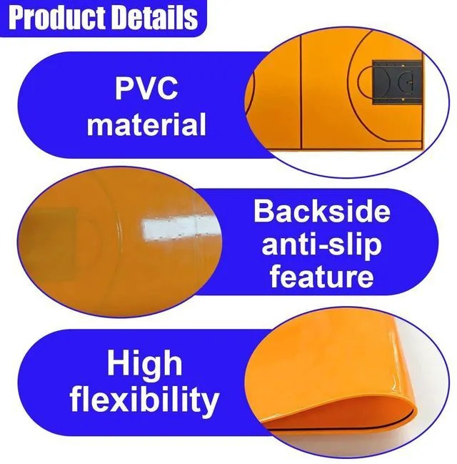Alt view image 3 of 6 - Car Dashboard Non-Slip Mat, 10.55" x 5.82" Sticky Pads (Basketball) | Adhesive Anti-Slip Mat, Universal Car Dashboard Gripping Pad for Phones, Sunglasses, Keys, Coins, GPS, Electronic Devices