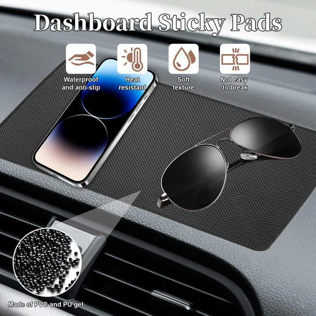 Alt view image 4 of 7 - Dash Mat for Car, 10.8" x 6.4" Anti Slip Dashboards Mat | Dashboard Sticky Pads, Car Dash Non Slip Mat, Dashboard Accessories for Cell Phone, Sunglasses, Keys Electronic Devices