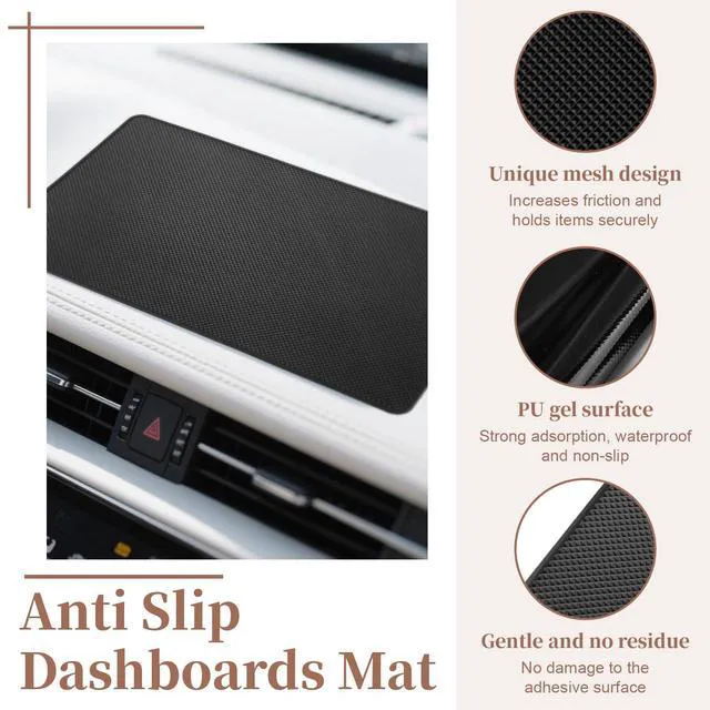 Alt view image 5 of 7 - Dash Mat for Car, 10.8" x 6.4" Anti Slip Dashboards Mat | Dashboard Sticky Pads, Car Dash Non Slip Mat, Dashboard Accessories for Cell Phone, Sunglasses, Keys Electronic Devices