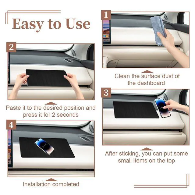 Alt view image 6 of 7 - Dash Mat for Car, 10.8" x 6.4" Anti Slip Dashboards Mat | Dashboard Sticky Pads, Car Dash Non Slip Mat, Dashboard Accessories for Cell Phone, Sunglasses, Keys Electronic Devices