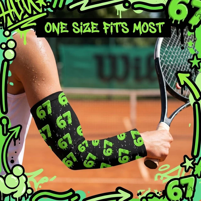 Alt view image 4 of 7 - 67 Ice Cream Drip Baseball Arm Sleeves for Youth Adult 6 7 Funny Design Sport Moisture Wicking