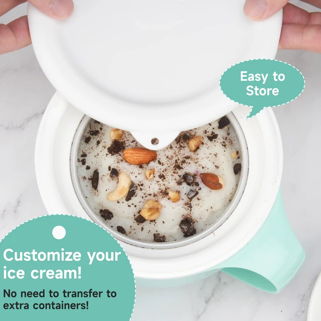 Alt view image 4 of 7 - 1 Pack Silicone Lid Compatible with Dash Ice Cream Maker Mug, Reusable Silicone Bowl Cover for Ice Cream Storage Food-grade Freezer Bowl Lid, Freezer Dishwasher Safe, White (Bowl NOT Included)