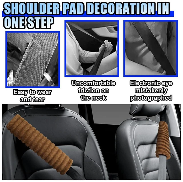 Alt view image 5 of 6 - 2PCS Car Seat Belt Cover, Safety Soft Shoulder Strap Cover, Harness Seat Belt Pad Protect Neck and Shoulder, Universal for Cars, Trucks, SUVs (Brown)