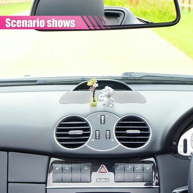 Alt view image 4 of 6 - Set of 2 Cute Mini Bunny and Daisy Flower Vase Car Dashboard Decoration, Adorable Car Rearview Mirror Charm Ornaments, Car Interior Decors Ornament Accessories for Women Funny Gifts
