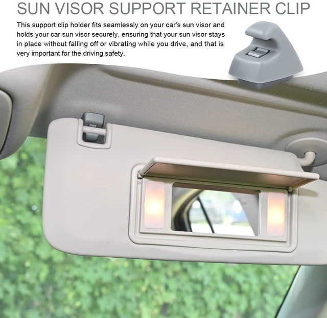 Alt view image 4 of 7 - 2PCS Sun Visor Support Retainer Clip, Sunvisor Holder Hook, Anti Vibration Sun Visor Bracket Holder, Fit for Chevy Cruze Sonic Spark and Buick Verano, Replaces OEM# 95994975, 95994976 (Gray)