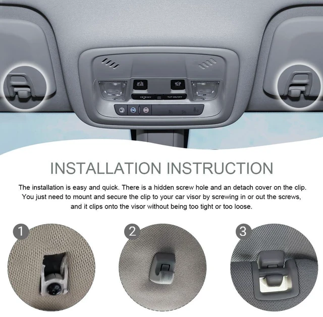 Alt view image 7 of 7 - 2PCS Sun Visor Support Retainer Clip, Sunvisor Holder Hook, Anti Vibration Sun Visor Bracket Holder, Fit for Chevy Cruze Sonic Spark and Buick Verano, Replaces OEM# 95994975, 95994976 (Gray)