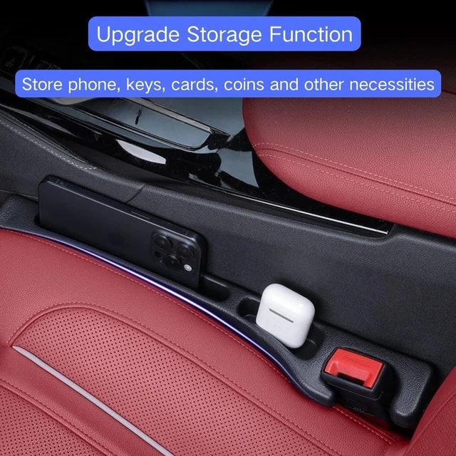 Alt view image 2 of 7 - 2PCS Car Seat Gap Filler, Universal No Drop Seat Guard Organizer, Stocking Stuffers for Men Women, Car Accessories Between Seat & Console for Car, SUV, Truck (Black)