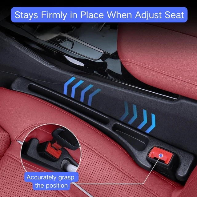 Alt view image 3 of 7 - 2PCS Car Seat Gap Filler, Universal No Drop Seat Guard Organizer, Stocking Stuffers for Men Women, Car Accessories Between Seat & Console for Car, SUV, Truck (Black)