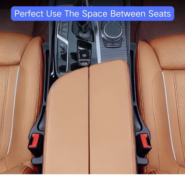 Alt view image 6 of 7 - 2PCS Car Seat Gap Filler, Universal No Drop Seat Guard Organizer, Stocking Stuffers for Men Women, Car Accessories Between Seat & Console for Car, SUV, Truck (Black)