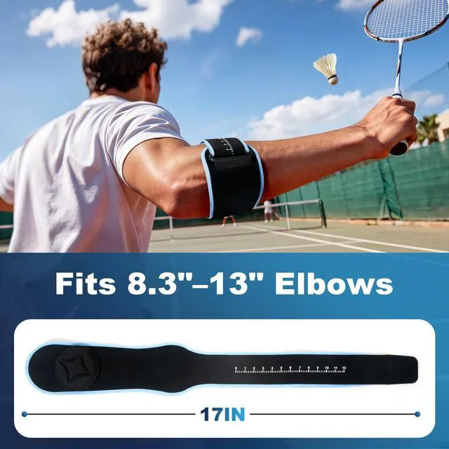 Alt view image 2 of 7 - Elbow Brace Removable Pad, Compression Strap For Tennis Elbow & Tendonitis | Adjustable Counterforce Compression Strap for Men, Athletic Support for Weightlifting, Basketball, Gym, Fits 8.3-13 Inch Ar