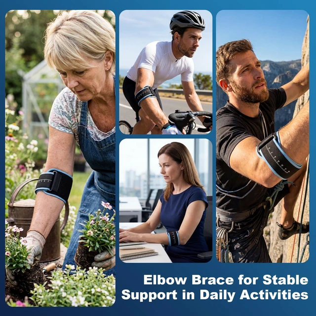 Alt view image 7 of 7 - Elbow Brace Removable Pad, Compression Strap For Tennis Elbow & Tendonitis | Adjustable Counterforce Compression Strap for Men, Athletic Support for Weightlifting, Basketball, Gym, Fits 8.3-13 Inch Ar