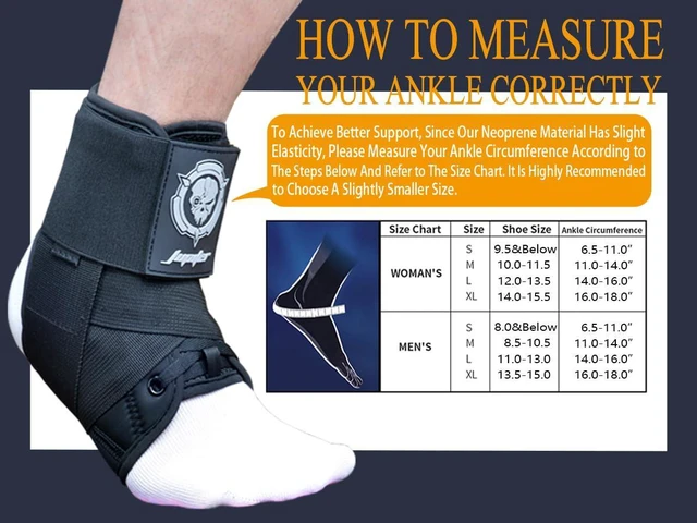 Alt view image 4 of 7 - Ankle Brace for Sprained Ankles for Women & Men, Made of Neoprene with Dual Springs, for Injury Recover, Running, Basketball and Cycling.(Blue M 11"-14")