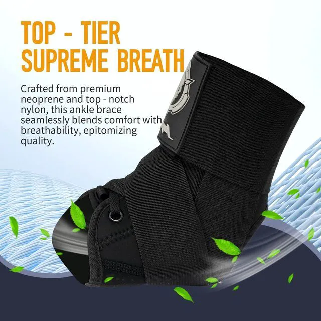 Alt view image 3 of 7 - Ankle Brace for Sprained Ankles for Women & Men, Made of Neoprene with Dual Springs, for Injury Recover, Running, Basketball and Cycling.(Blue M 11"-14")