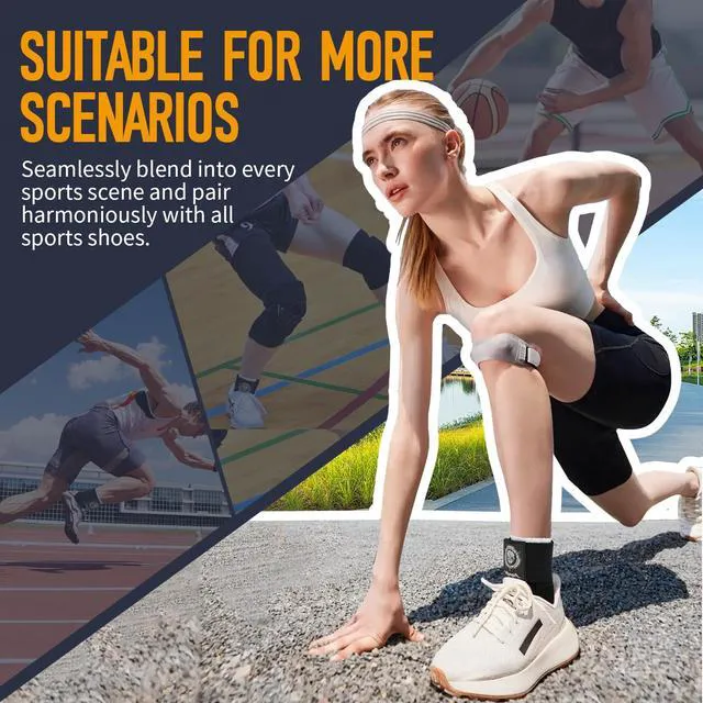 Alt view image 7 of 7 - Ankle Brace for Sprained Ankles for Women & Men, Made of Neoprene with Dual Springs, for Injury Recover, Running, Basketball and Cycling.(Blue M 11"-14")