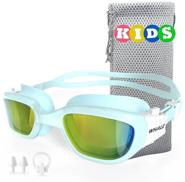 Main image of Kids Swim Goggles Wear Comfortable UV400 Antifog Polarized Swimming Goggles Suitable for ages 3-14 (SeaGreen)
