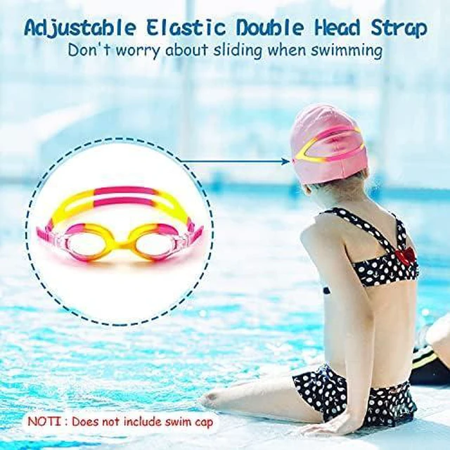 Alt view image 5 of 6 - Kids Swim Goggles, 2 Pack No Leaking Swimming Goggles for Kids 3-15 | Anti-Fog, Waterproof, UV Protection, for Boy and Girls