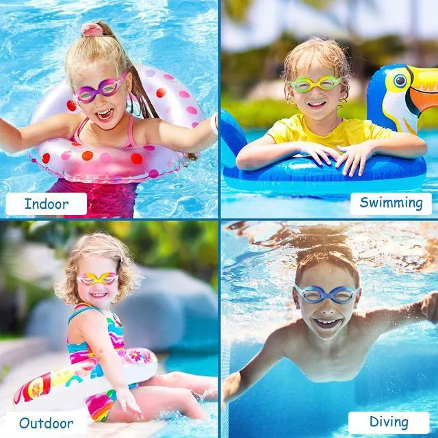 Alt view image 6 of 6 - Kids Swim Goggles, 2 Pack No Leaking Swimming Goggles for Kids 3-15 | Anti-Fog, Waterproof, UV Protection, for Boy and Girls