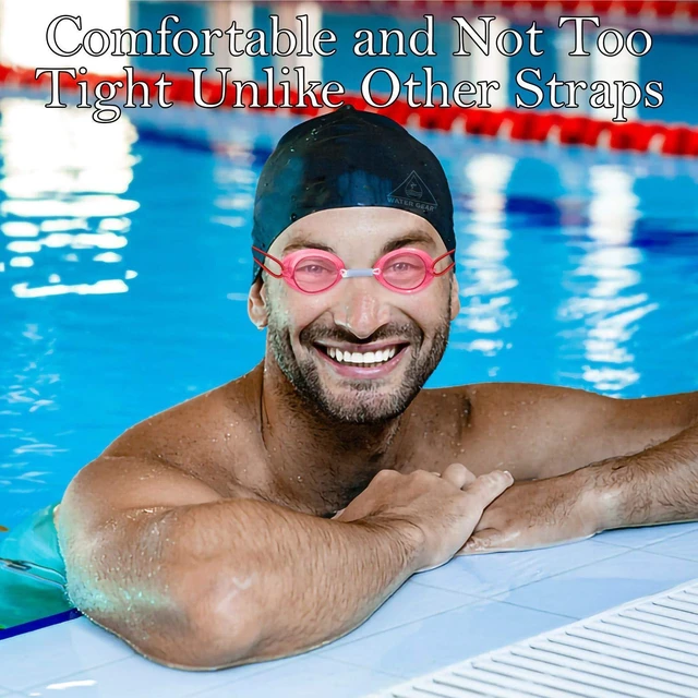 Alt view image 4 of 7 - Bungee Headband Goggle Strap - Swimming and Divers - Great Replacement Goggle Strap - Comfortable and Will Stay Secured - Men, Women, and Teens - Red