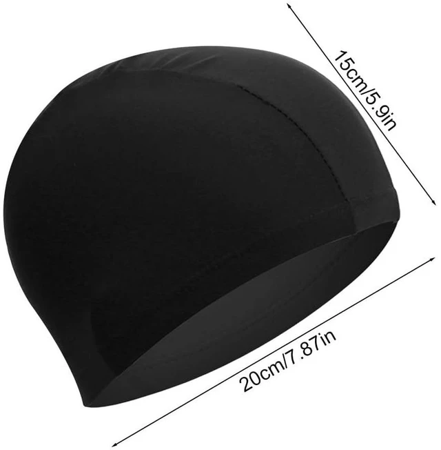 Alt view image 2 of 7 - 2 Pcs Fabric Swimming Cap, High Elastic Swimming Hat for Adults and Children, Non Slip Comfortable High Elasticity Swimming Cap, Lightweight Bathing Caps for Women Men