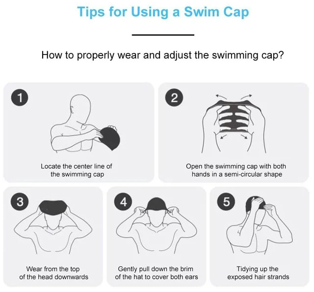 Alt view image 6 of 7 - 2 Pcs Fabric Swimming Cap, High Elastic Swimming Hat for Adults and Children, Non Slip Comfortable High Elasticity Swimming Cap, Lightweight Bathing Caps for Women Men