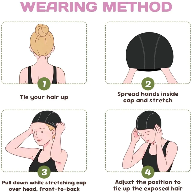 Alt view image 3 of 7 - Fabric Swim Cap Elastic Breathable Cloth Swimming Cap Fit Short Hair Men Woman Girls One Size Hat-Black Gray Bowknot