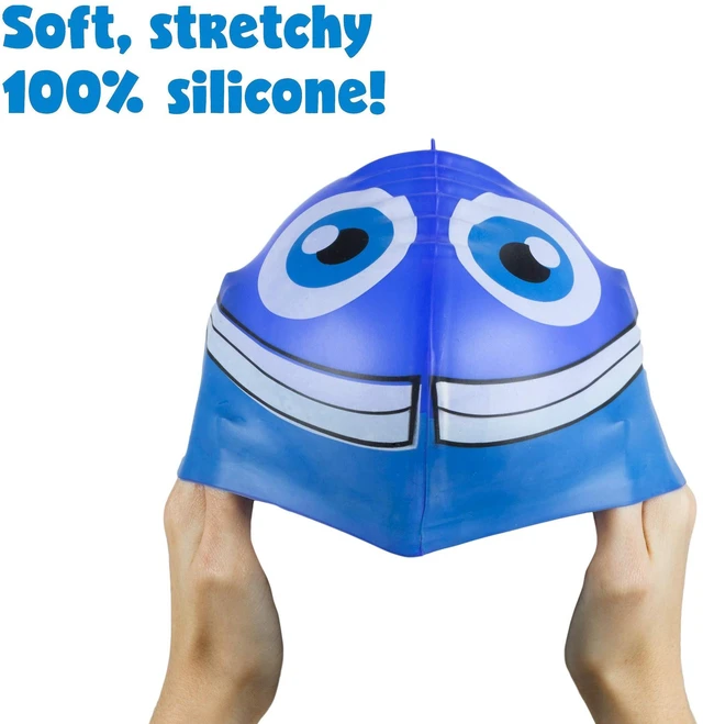 Alt view image 4 of 6 - Silicone Swimming and Diving Cap for Kids and Toddlers | Pool and Aquatic Sports Accessories for Boys and Girls | Cute Fish Design Recreational & Beginner Swimwear for Children (Blue)