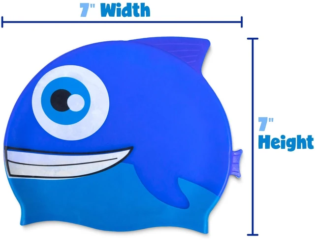 Alt view image 5 of 6 - Silicone Swimming and Diving Cap for Kids and Toddlers | Pool and Aquatic Sports Accessories for Boys and Girls | Cute Fish Design Recreational & Beginner Swimwear for Children (Blue)
