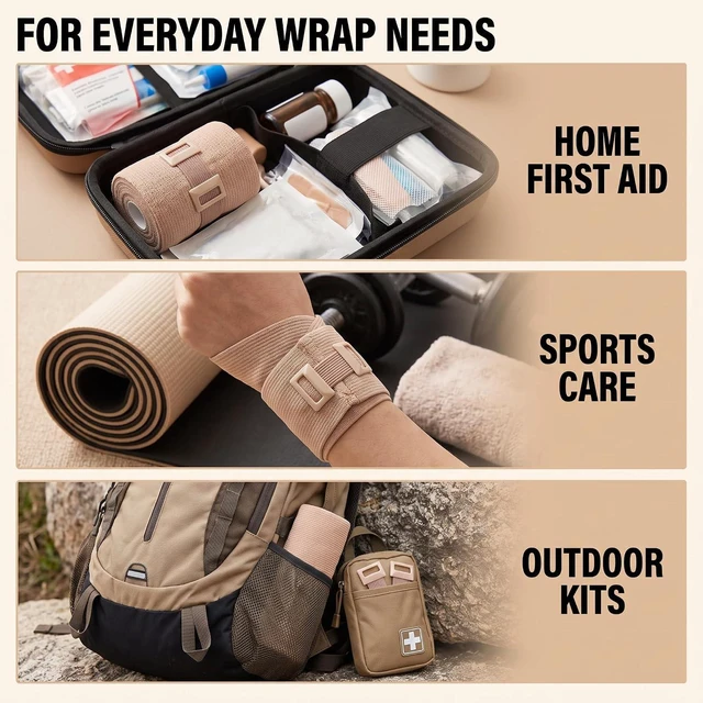 Alt view image 7 of 7 - 10Pcs Skin Color Elastic Bandage Clips, Bandage Wrap Clips Stretch Metal, Large Bandaids, Replaceable Wrap Adhesive for Various Types Bandages, Adhesive Bandages