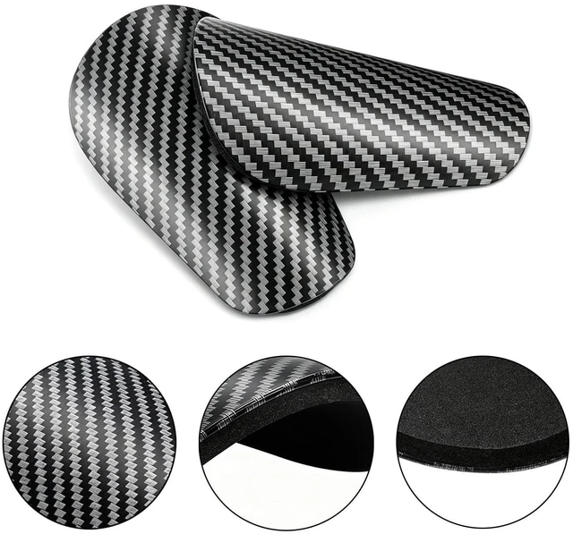 Alt view image 5 of 7 - Mini Soccer Shin Guards, Extra Mini Football Shin,Carbon Fiber Shin Pads Indoor Outdoor Football Soccer Training Protective Equipment for Men, Women, Youths (3.74" x 2.36")
