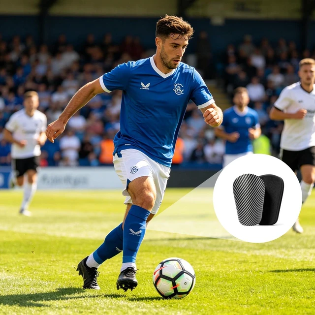 Alt view image 7 of 7 - Mini Soccer Shin Guards, Extra Mini Football Shin,Carbon Fiber Shin Pads Indoor Outdoor Football Soccer Training Protective Equipment for Men, Women, Youths (3.74" x 2.36")