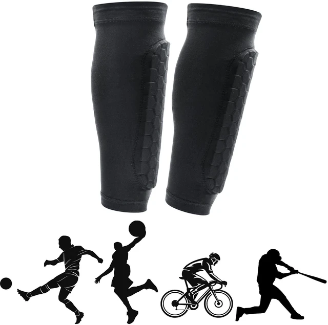 Main image of Soccer Shin Guards, Shin Defender with Honeycomb Compression Sleeves, Sports Shinguards for Youth/Adults Football, Basketball, Athletics, Baseball, Running(1 Pair, Black)