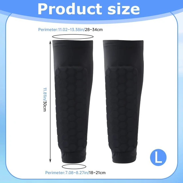 Alt view image 2 of 7 - Soccer Shin Guards for Kids Adults, Shin Guard Soccer Sleeves with Honeycomb Compression Sleeves, Football Shi/n Pads Protective for Boys Girls Men(Size:L)