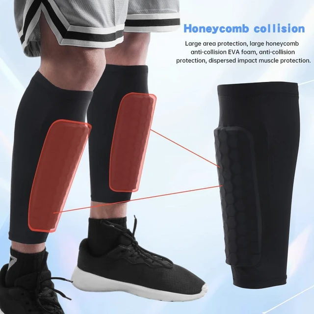 Alt view image 3 of 7 - Soccer Shin Guards for Kids Adults, Shin Guard Soccer Sleeves with Honeycomb Compression Sleeves, Football Shi/n Pads Protective for Boys Girls Men(Size:L)