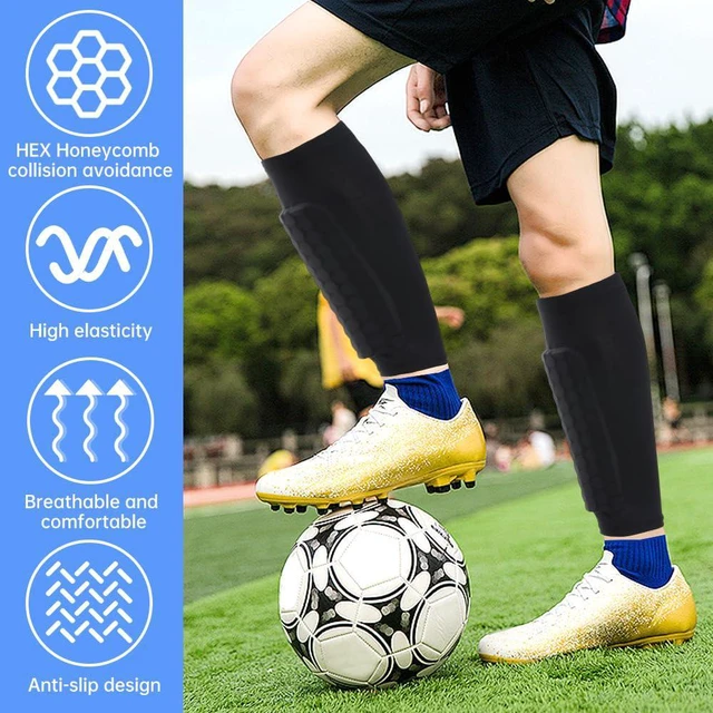 Alt view image 4 of 7 - Soccer Shin Guards for Kids Adults, Shin Guard Soccer Sleeves with Honeycomb Compression Sleeves, Football Shi/n Pads Protective for Boys Girls Men(Size:L)