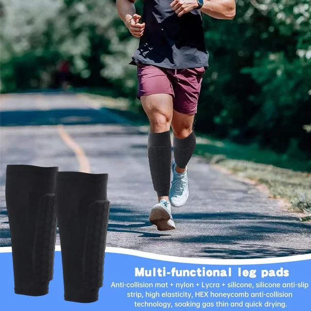 Alt view image 6 of 7 - Soccer Shin Guards for Kids Adults, Shin Guard Soccer Sleeves with Honeycomb Compression Sleeves, Football Shi/n Pads Protective for Boys Girls Men(Size:L)