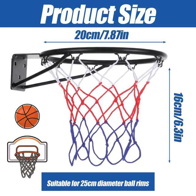 Alt view image 2 of 7 - 2 Pack Mini Basketball Nets Replacement | 8 Loops Basketball Hoop Net for Indoor and Outdoor Small Rim