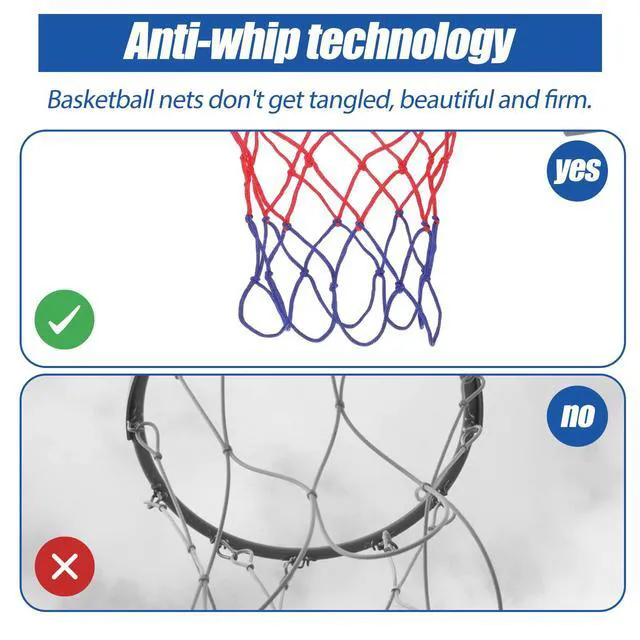Alt view image 3 of 7 - 2 Pack Mini Basketball Nets Replacement | 8 Loops Basketball Hoop Net for Indoor and Outdoor Small Rim
