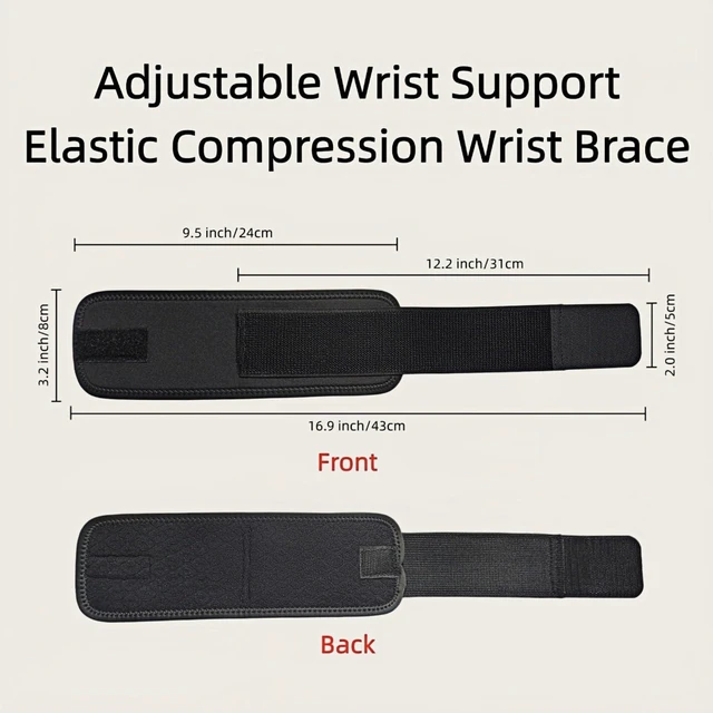 Alt view image 2 of 7 - Adjustable Wrist Support Brace, Compression Wrist Wraps for Men & Women, Wrist Guard for Sports, Fitness, Weightlifting, Tendonitis, Carpal Tunnel Pain Relief, One Size Fits Most (1)