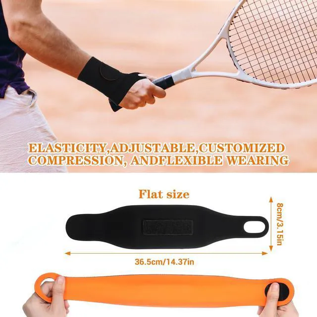 Alt view image 2 of 7 - 2PCS Ulnar Wrist Brace for Carpal Tunnel, Ultra-Thin Wrist Wraps for Pain Relief Elastic Hand Braces Compression and Support for Fitness Enthusiasts for Right & Left Hand (Black, Orange)