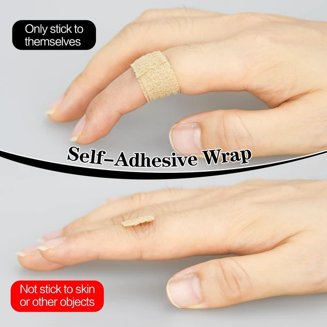 Alt view image 3 of 7 - 6pcs 1/2in Self Adhesive Bandage Wraps, 5 Yards Black | for Sports, Wrist, Ankle and Swelling
