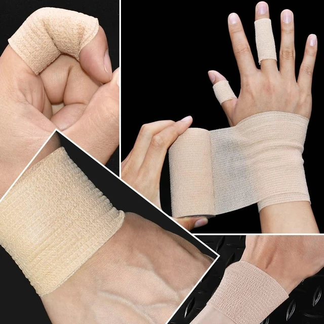 Alt view image 4 of 7 - 6pcs 1/2in Self Adhesive Bandage Wraps, 5 Yards Black | for Sports, Wrist, Ankle and Swelling