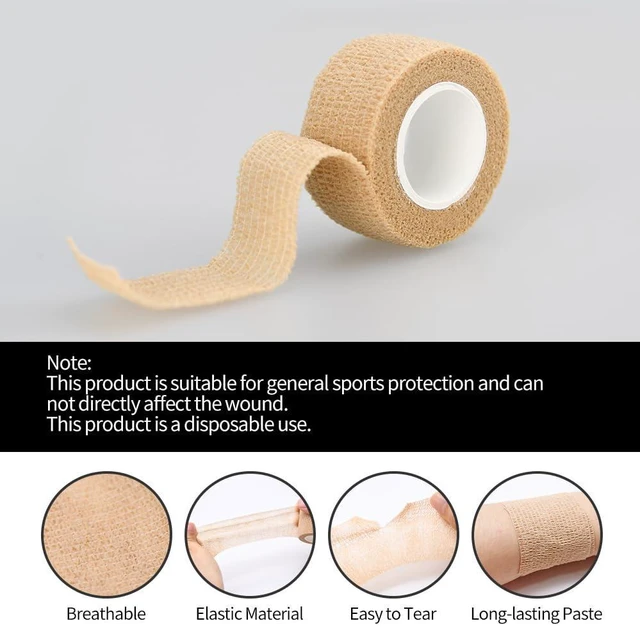Alt view image 6 of 7 - 6pcs 1/2in Self Adhesive Bandage Wraps, 5 Yards Black | for Sports, Wrist, Ankle and Swelling