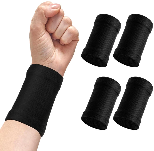 Main image of 2 Pairs Wrist Compression Sleeve, Carpal Tunnel Wrist Brace, Black | Comfortable Elastic Hand Band, Sport Support Wraps, for Men Women, Arthritis, Tendonitis, Sprain Injuries, Workout