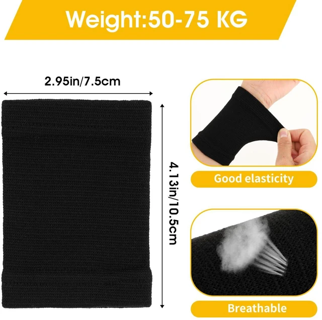 Alt view image 2 of 7 - 2 Pairs Wrist Compression Sleeve, Carpal Tunnel Wrist Brace, Black | Comfortable Elastic Hand Band, Sport Support Wraps, for Men Women, Arthritis, Tendonitis, Sprain Injuries, Workout