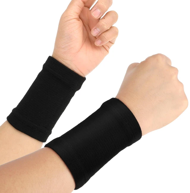 Alt view image 7 of 7 - 2 Pairs Wrist Compression Sleeve, Carpal Tunnel Wrist Brace, Black | Comfortable Elastic Hand Band, Sport Support Wraps, for Men Women, Arthritis, Tendonitis, Sprain Injuries, Workout
